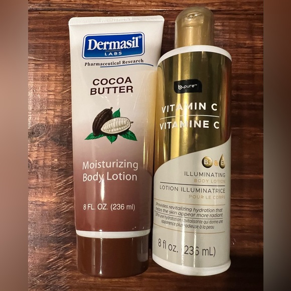 Dermasil Cocoa Butter Moisturizing Lotion and Vitamin C Illuminating Lotion - Picture 1 of 3